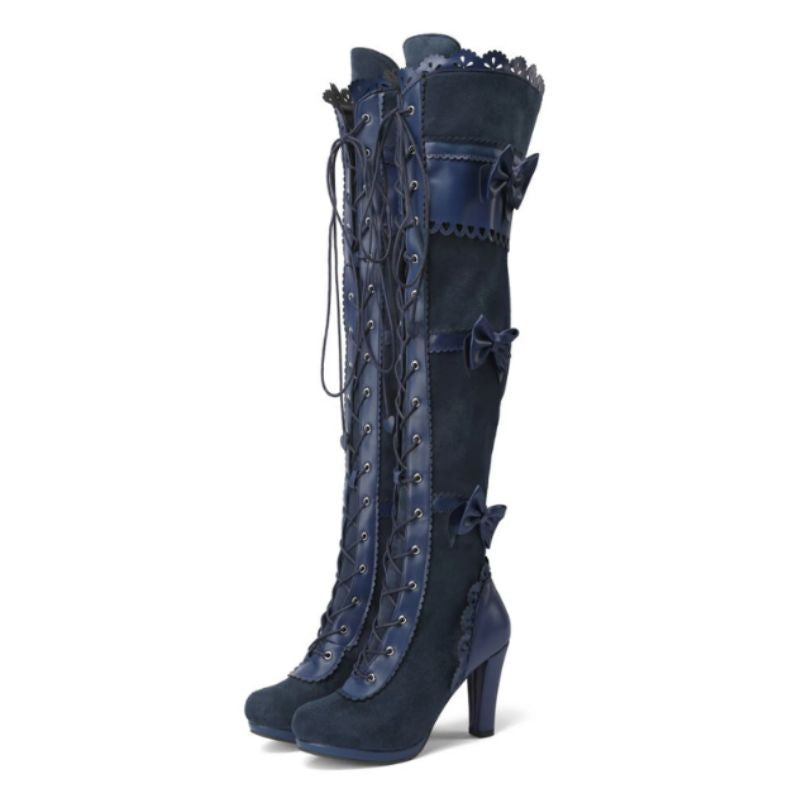 Bottes steampunk décorées de dentelle