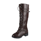 Bottes steampunk marron en PU