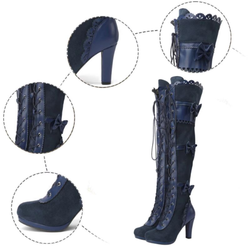 Bottes steampunk ornées de dentelle
