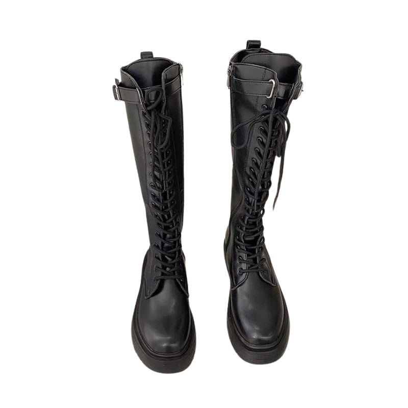 Bottes steampunk pour femme en PU