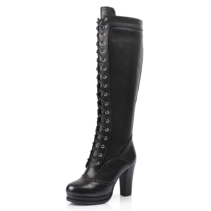 Bottes victoriennes en cuir et simili