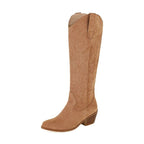 Bottes western en daim pour femme