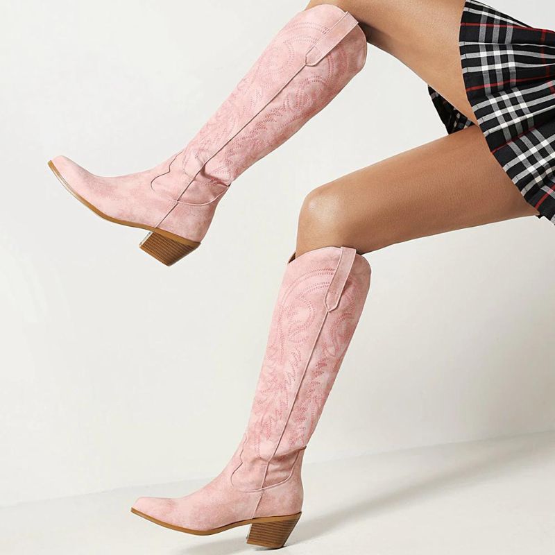 Bottes western pour femme fabriquées en daim