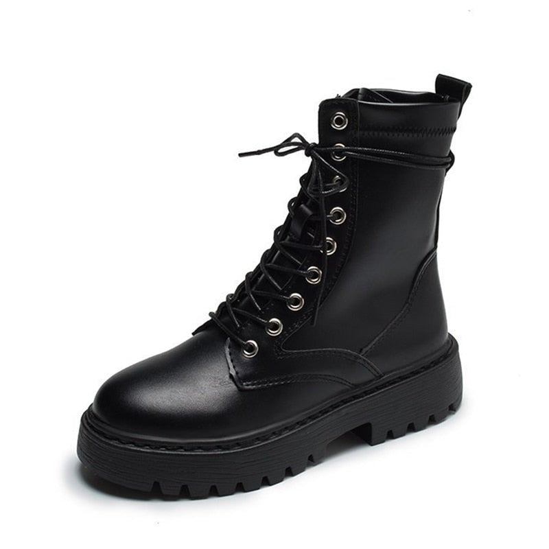 Bottines à plateforme avec lacets