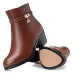 Bottines à talon marron en PU