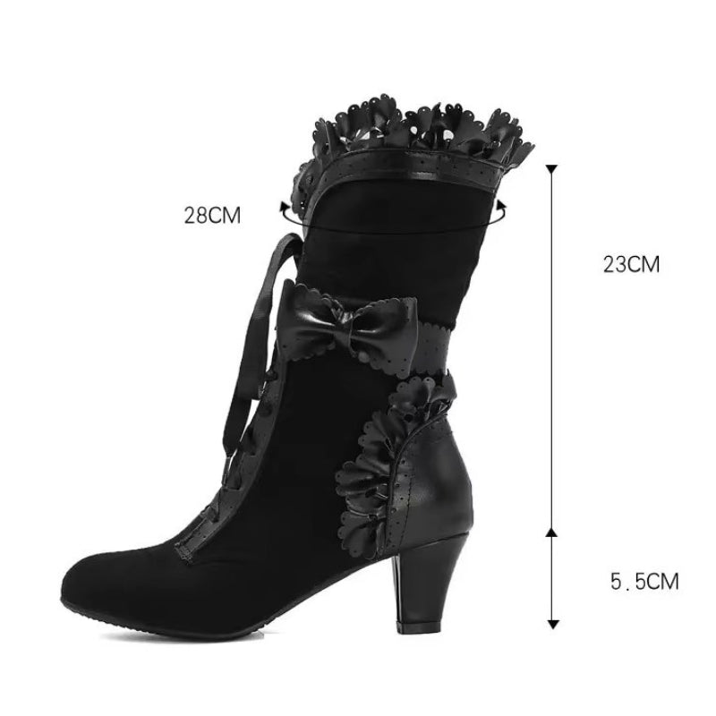 Bottines au style steampunk rouge