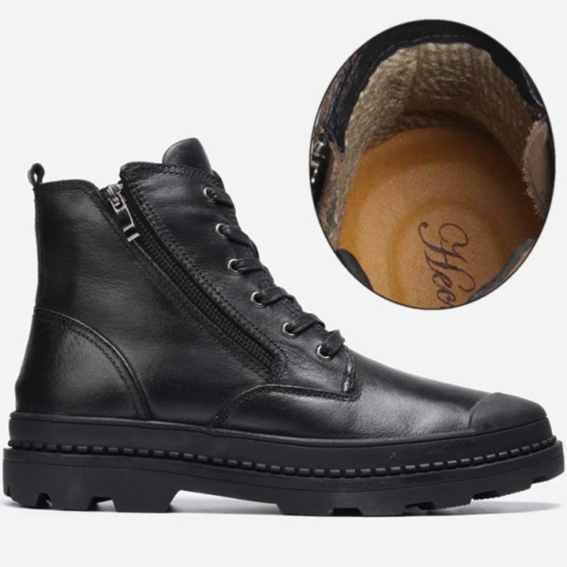 Bottines au style vintage en cuir pour homme