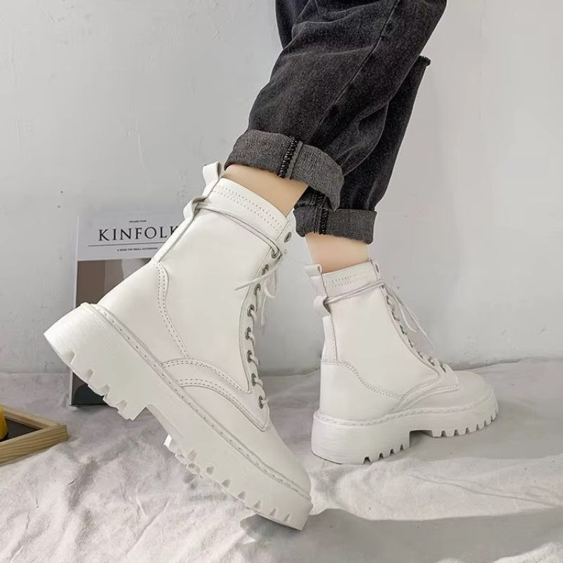 Bottines avec lacets et plateforme