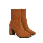 Bottines avec talon en daim