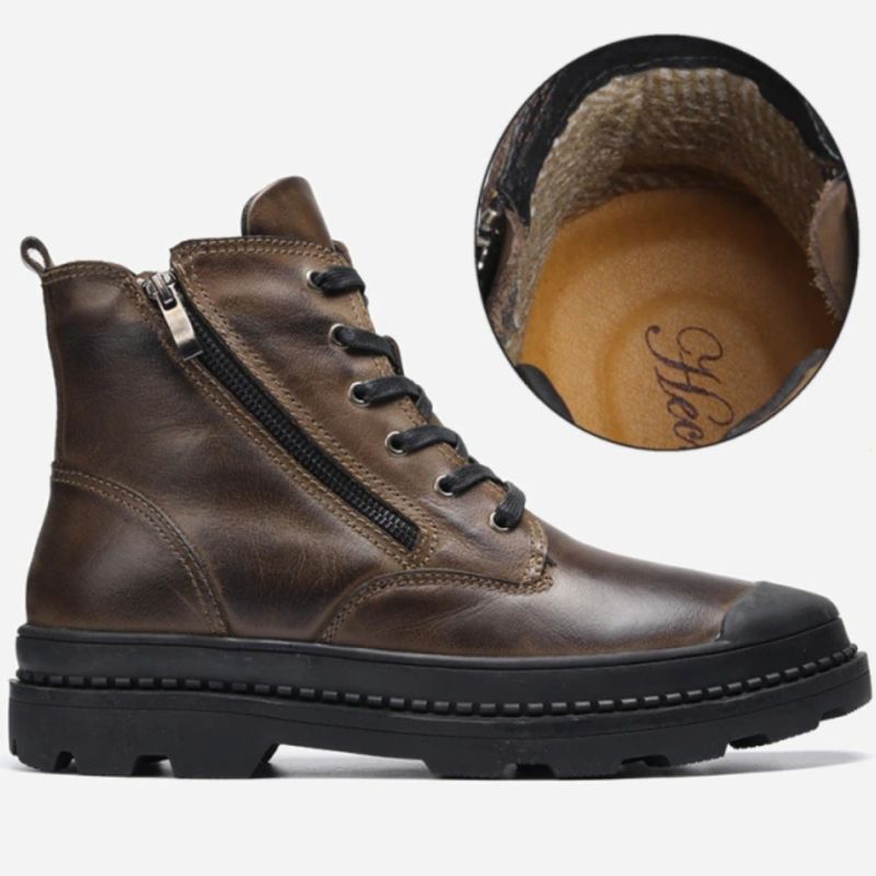 Bottines de cuir vintage pour homme