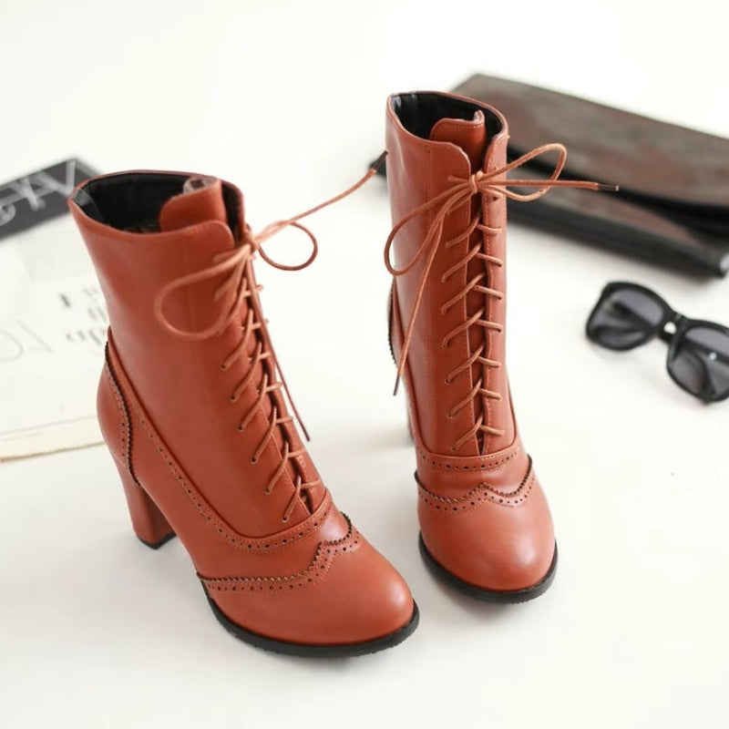 Bottines de style steampunk marron