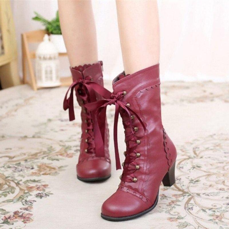 Bottines de style steampunk victoriennes à lacets