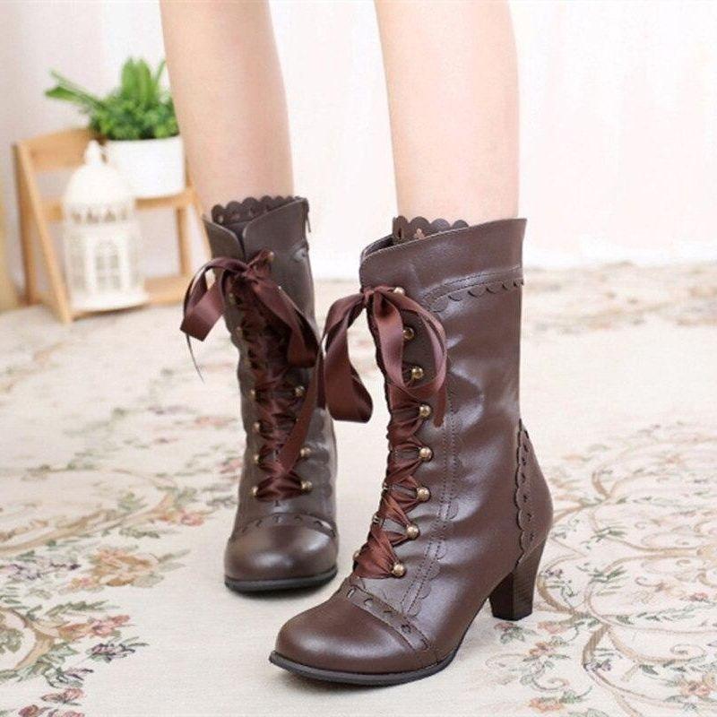 Bottines d’inspiration victorienne steampunk à lacets
