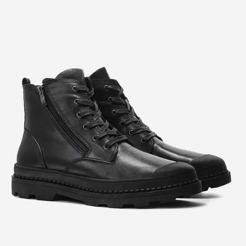 Bottines en cuir au style vintage pour homme