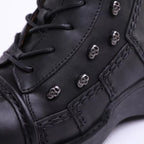 Bottines en cuir de moto pour homme
