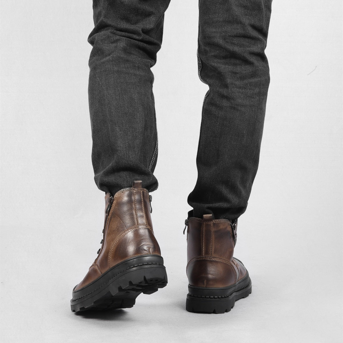 Bottines en cuir vintage pour homme