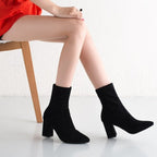 Bottines en daim à talon