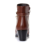 Bottines en PU avec talon marron