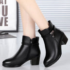 Bottines en PU noir avec talon de 5 cm