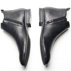 Bottines en PU zippées pour homme