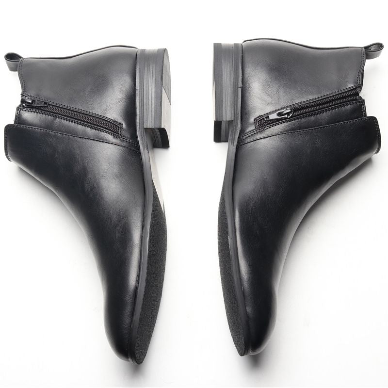 Bottines en PU zippées pour homme