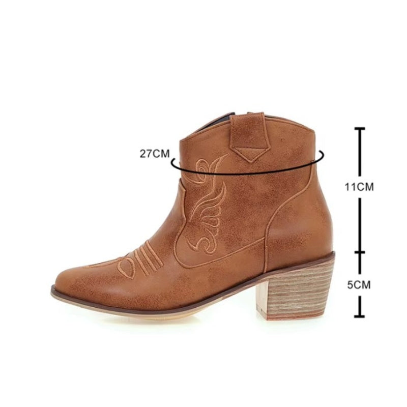 Bottines féminines au style western