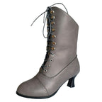 Bottines grises à lacets pour femme