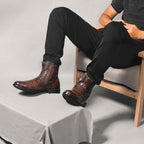 Bottines homme de couleur marron foncé