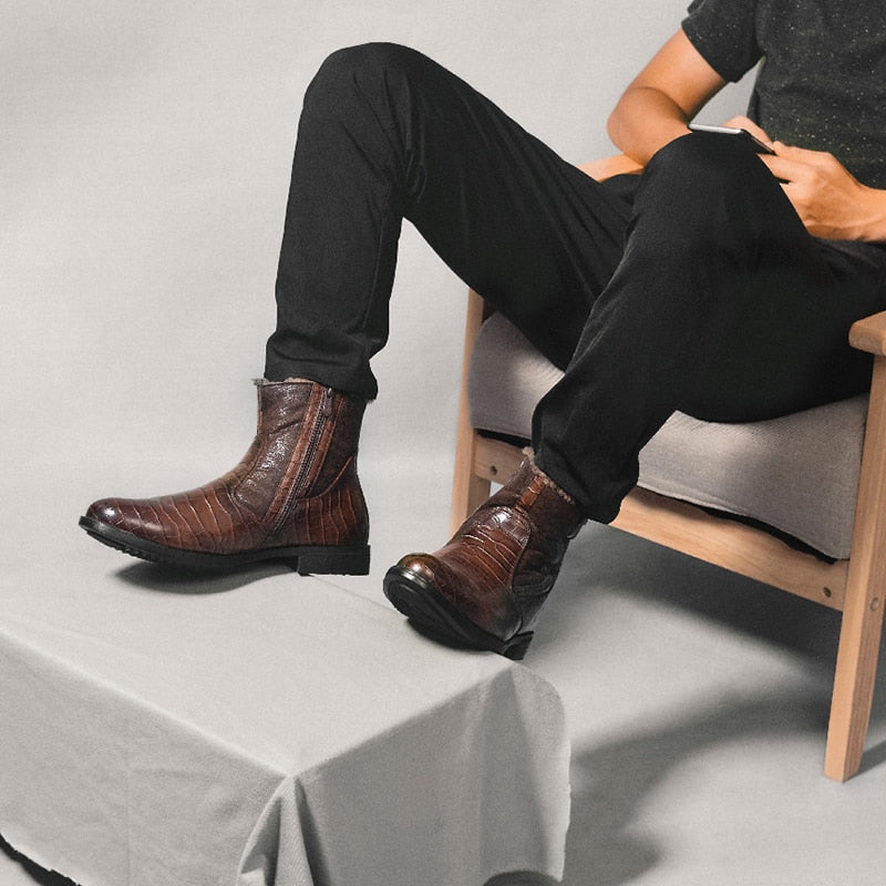 Bottines homme de couleur marron foncé