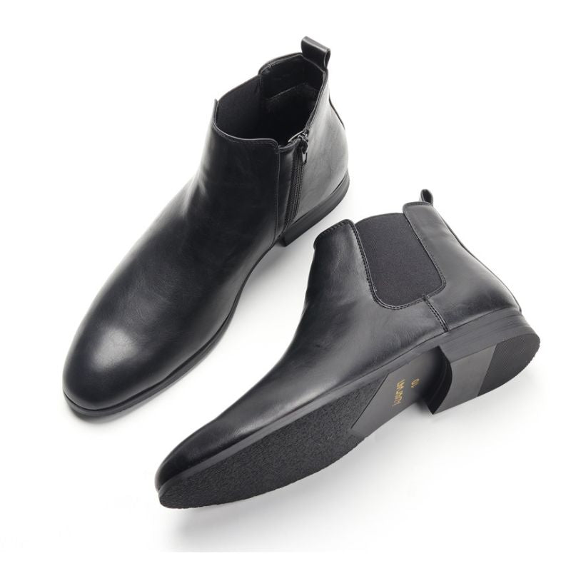 Bottines homme en PU à fermeture zippée
