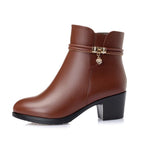 Bottines marron à talon en PU