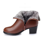 Bottines marron en PU à talon