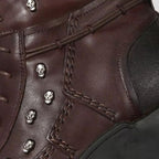 Bottines marron style motard