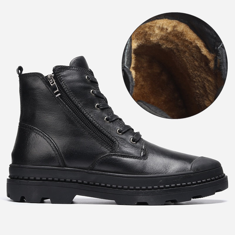 Bottines masculines en cuir vintage