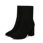 Bottines matière daim avec talon