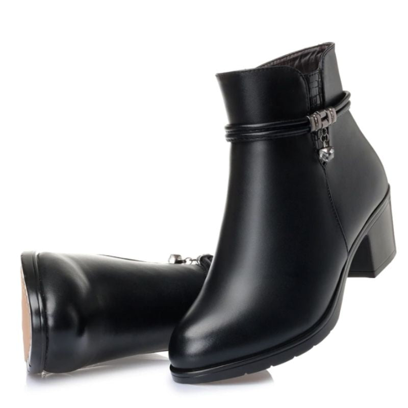 Bottines noir en PU avec talon 5 cm