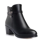 Bottines noires à talon de 5 cm en PU