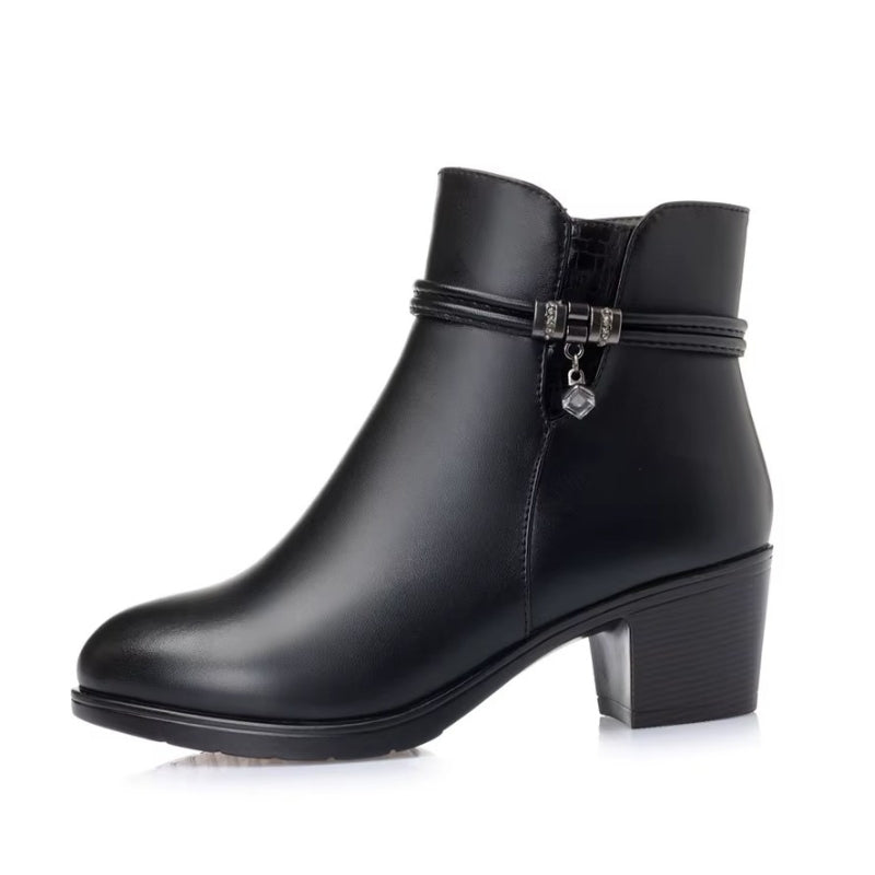 Bottines noires en PU à talon de 5 cm