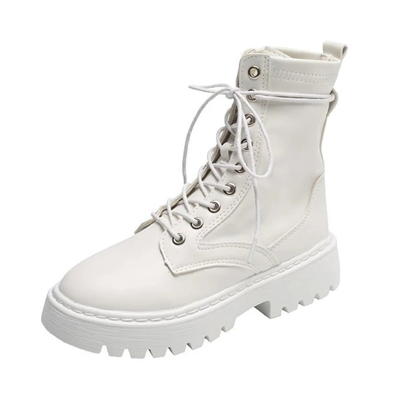 Bottines plateforme avec fermeture à lacets