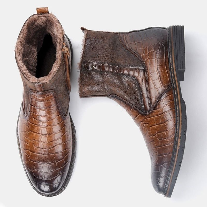 Bottines pour homme de teinte marron foncé