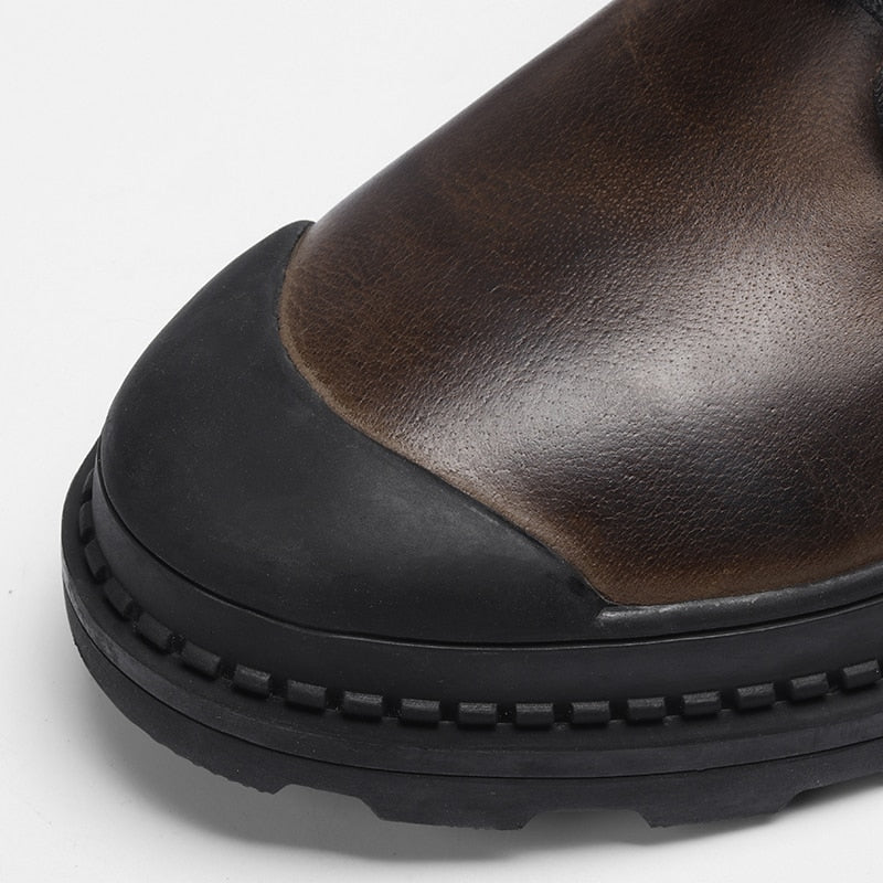 Bottines pour homme en cuir style vintage