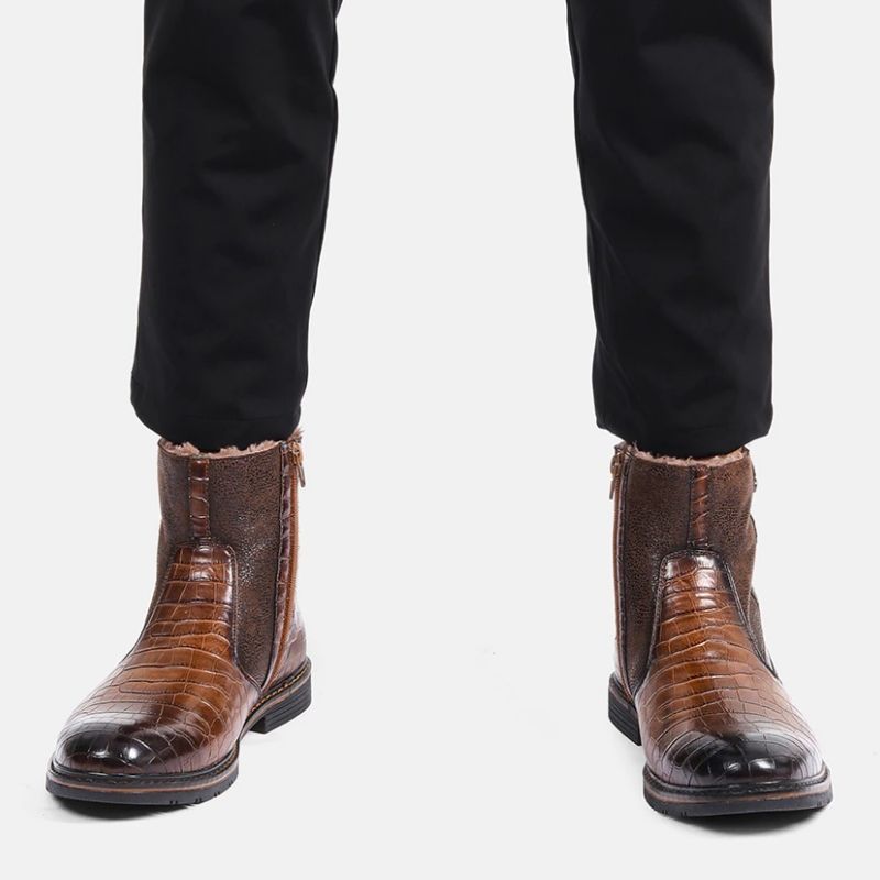 Bottines pour homme marron foncé