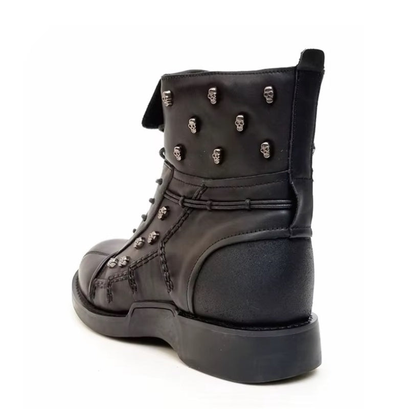 Bottines pour homme style moto en cuir