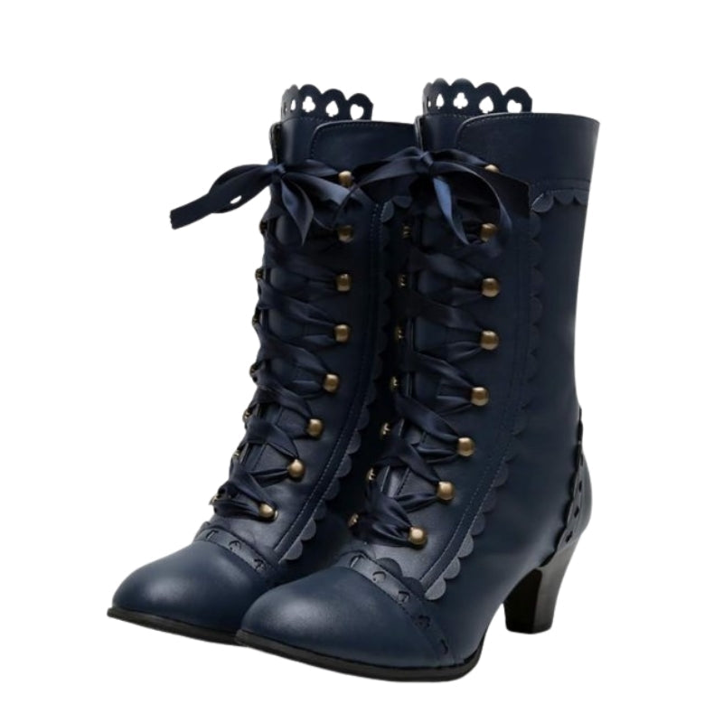 Bottines steampunk victoriennes à lacets