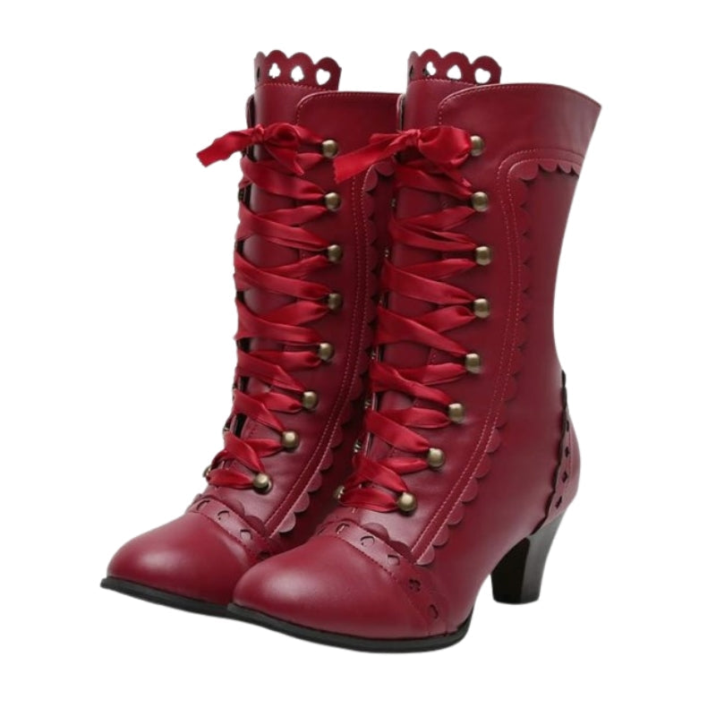 Bottines steampunk victoriennes dotées de lacets