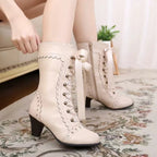 Bottines victoriennes à lacets style steampunk