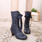 Bottines victoriennes avec lacets d’inspiration steampunk