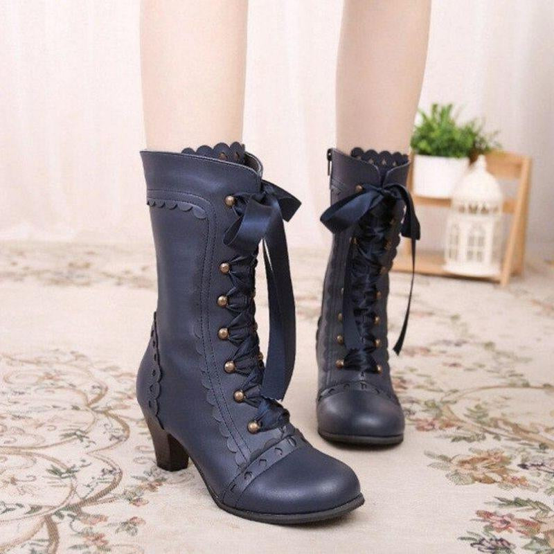 Bottines victoriennes avec lacets d’inspiration steampunk