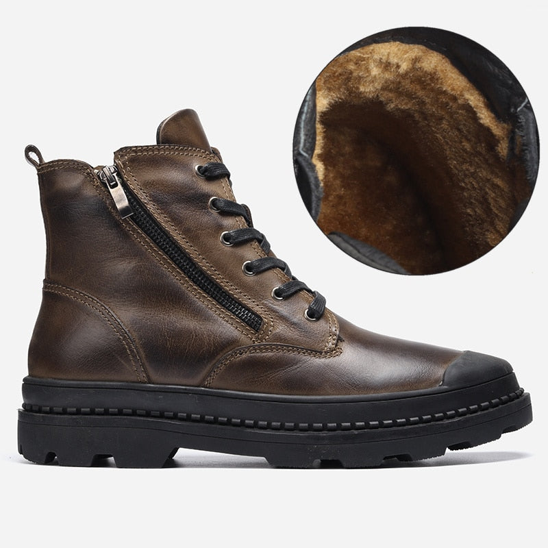 Bottines vintage pour homme en cuir