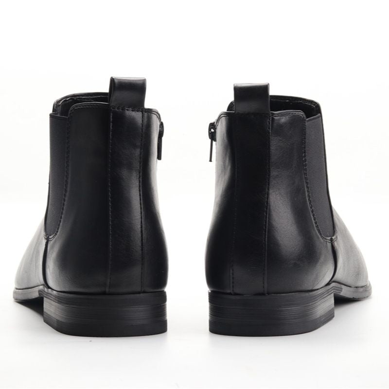 Bottines zippées masculines conçues en PU